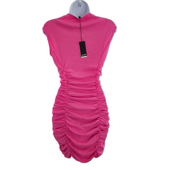 Revolve Monrow Modal Ribbed Sleeveless Shirred Mini Dress Rose Bud Size S - Picture 3 of 10